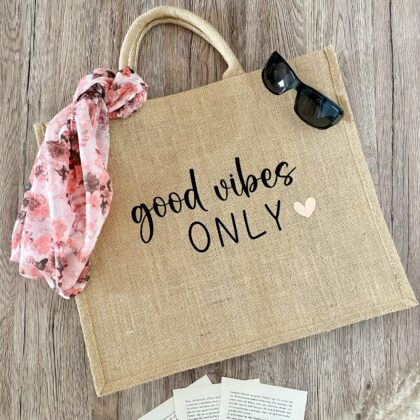 Jutetasche XXL good vibes only