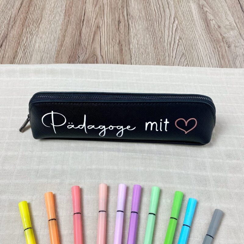 Mäppchen Pädagoge/Pädagogin mit Herz grau und schwarz