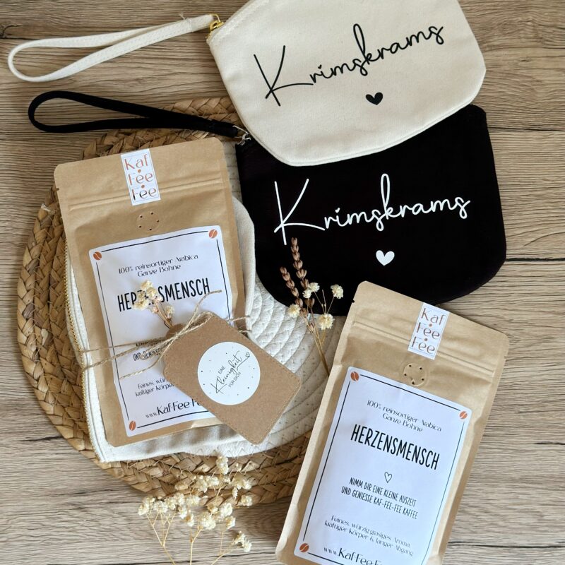 Geschenkset Tasche Baumwolle Krimskrams und Kaffee